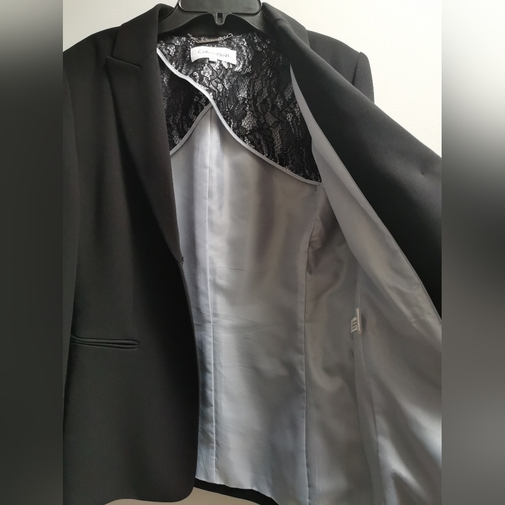 Clavin Klein Women's  2 Bottoms Blazer Black Size 6, 18" ptp - Picture 5 of 9
